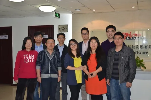 Legacy system upgrade team meeting with MedTech clients
